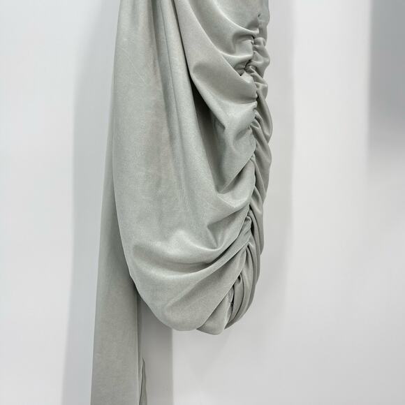 Khanum's | NWT One Shoulder Sash Mini Dress in Silver Party Rhinestone Trim XS - Picture 7 of 16